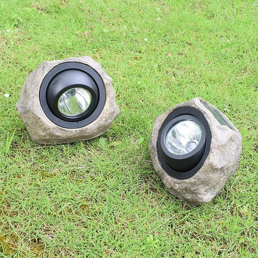 2 Lâmpadas Solares em Pedra para Jardim
